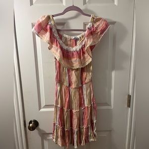 Women’s off the shoulder striped dress